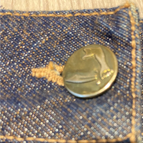 VINTAGE ANGLOMANIA VIVIENNE WESTWOOD dark denim shirt with button back detail - Picture 3 of 8